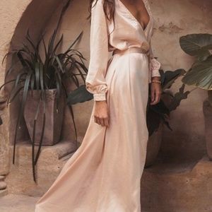Sabo Skirt Maxi Wrap Dress Peach XS